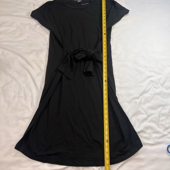 Universal Standard Misa Dress Size S (14-16) Black Short Sleeve Tie Front - Picture 5 of 15